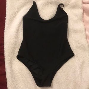 One Piece Bathing Suit - BLACK
